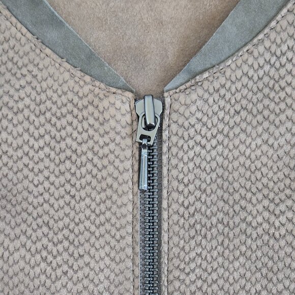 Lambskin leather collarless jacket - Picture 16 of 16